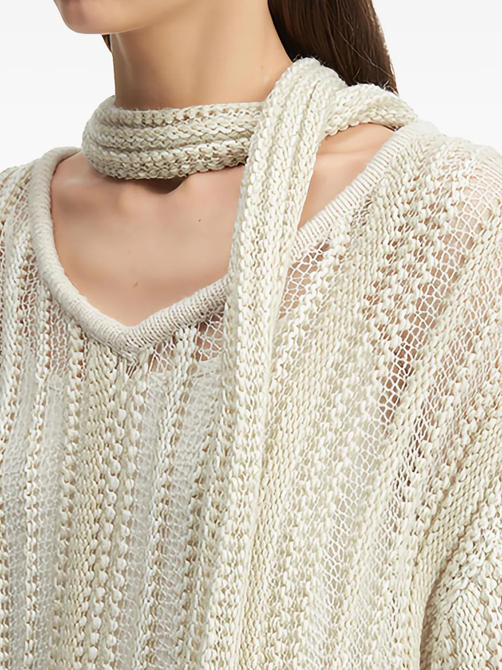 B+ab Open-knit Sweater In Neutral