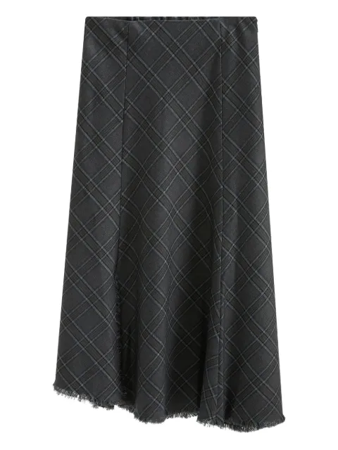 b+ab Asymmetrischer Rock mit ausgefranstem Saum