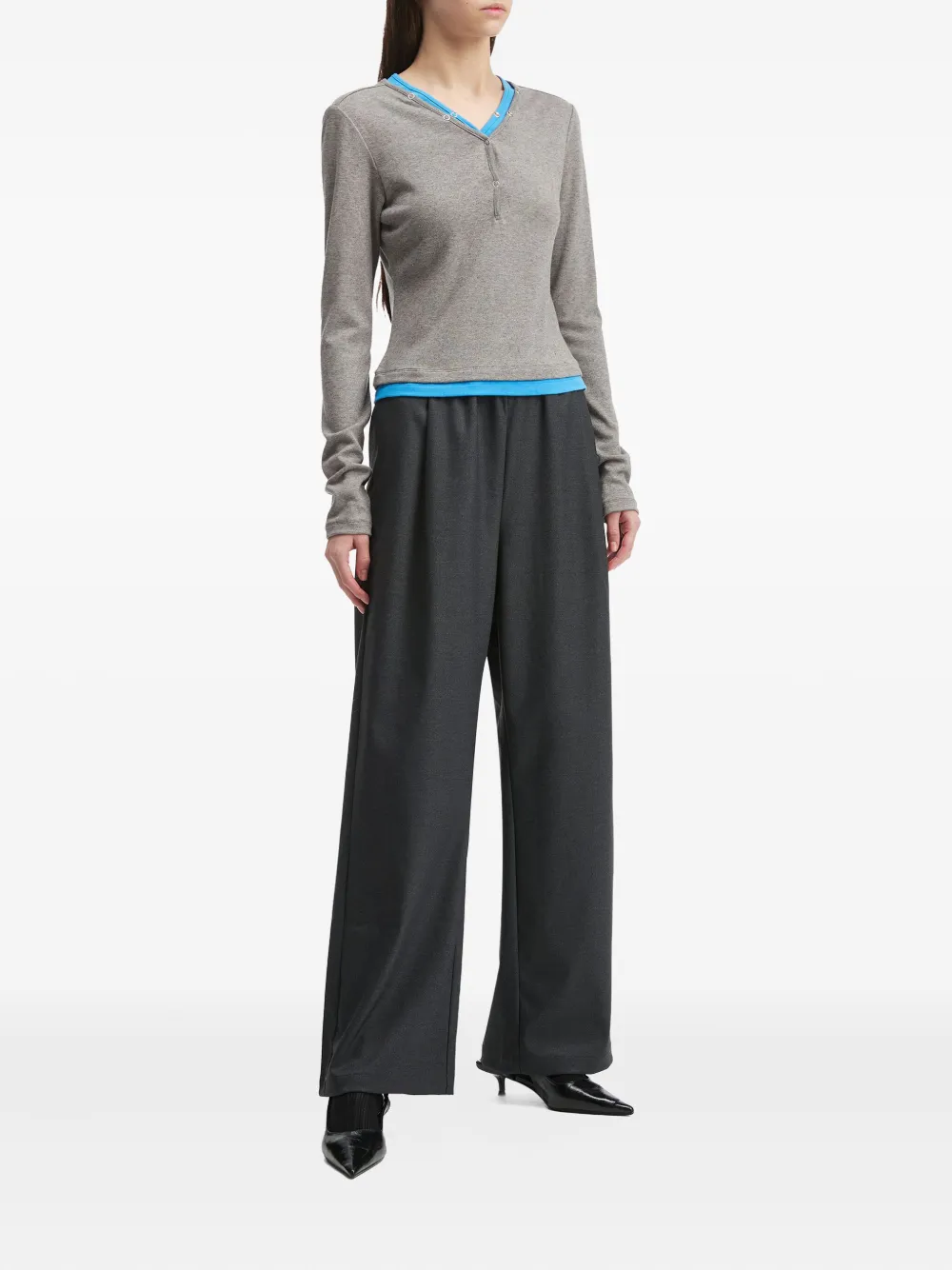 Tout a coup Broek met geplooide details - Grijs