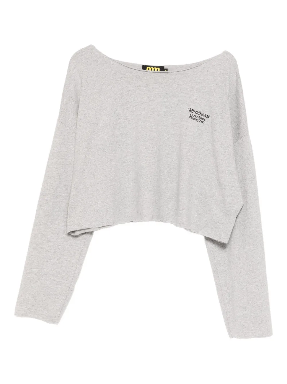 Mini Cream Set T-shirt e pantaloni con ricamo - Grigio