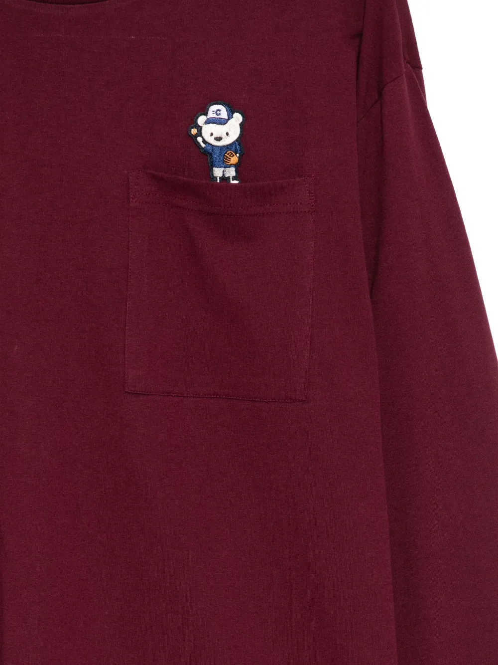 CHOCOOLATE T-shirt met geborduurde beer Rood