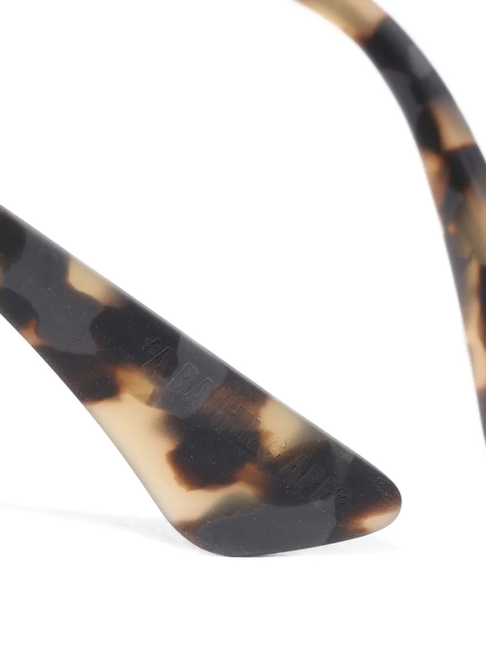 A BATHING APE Zonnebril met vierkant montuur en gegraveerd detail Bruin