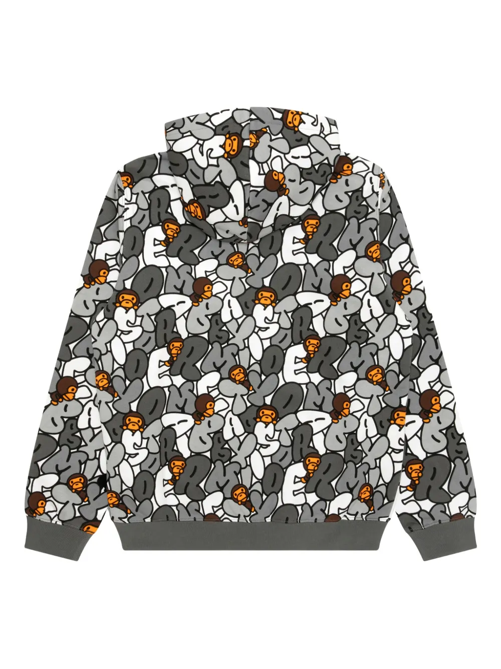 *baby Milo® Store By *a Bathing Ape® Graphic-print Zip-up Hoodie In Gray