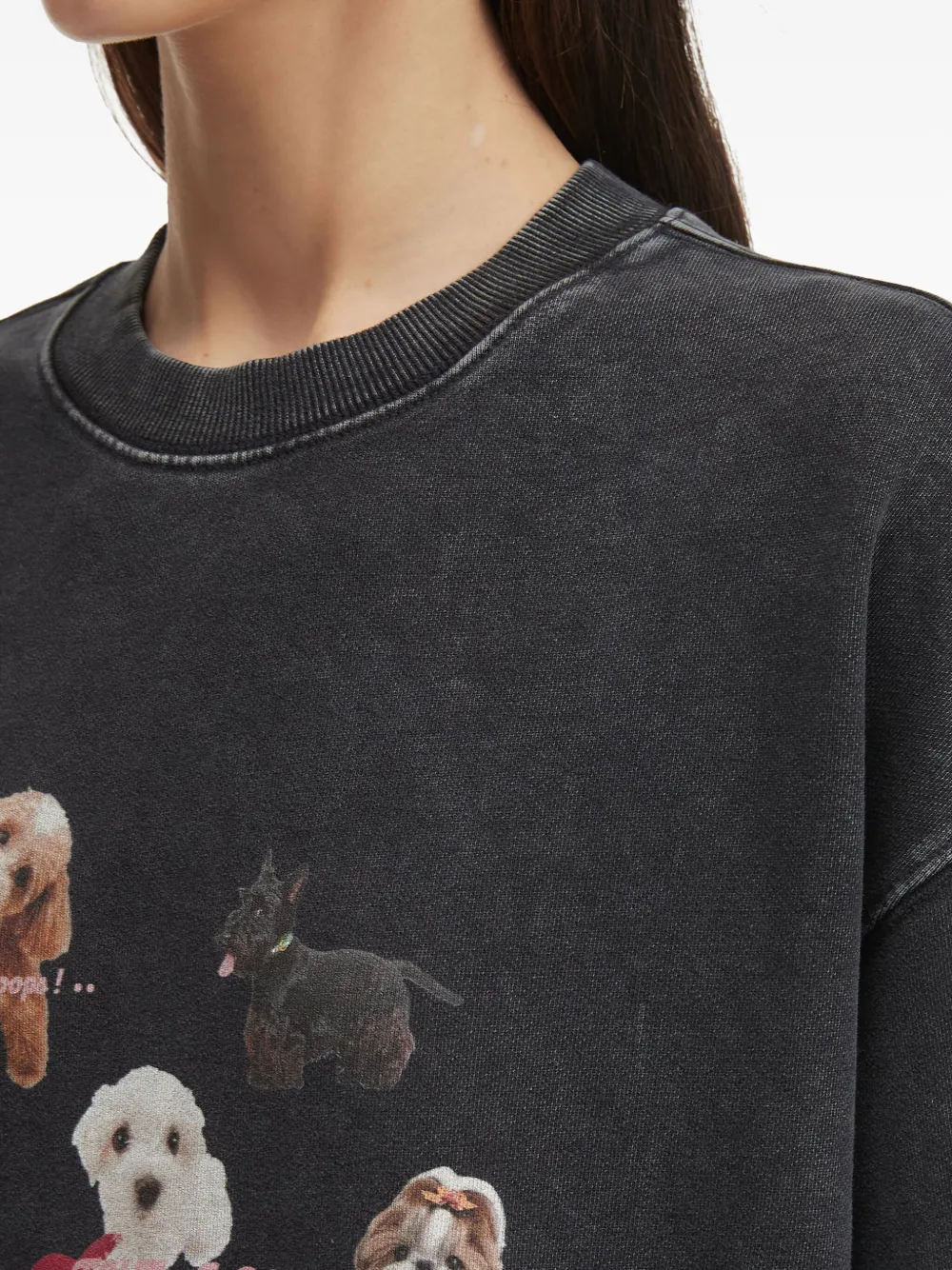 Tout A Coup Dog-print Sweatshirt In Black