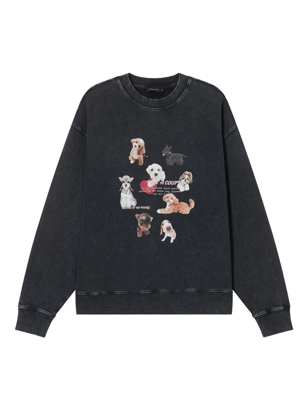 Tout A Coup Dog-print Sweatshirt In Black