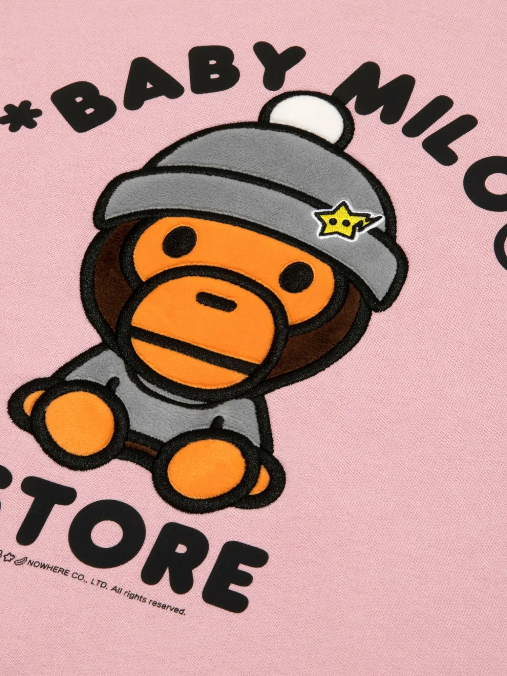 *baby Milo® Store By *a Bathing Ape® Embroidered Crew-neck Sweatshirt In Pink
