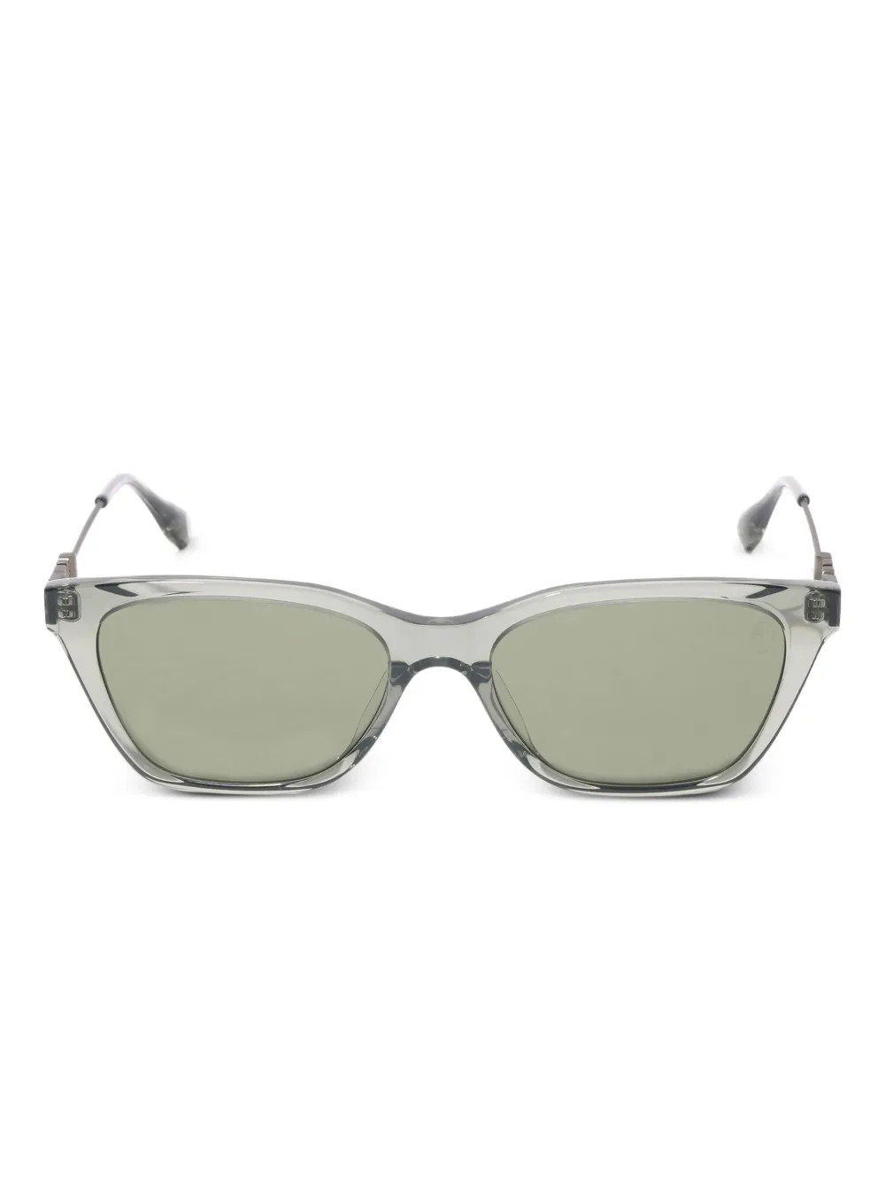 A BATHING APE® lentes de sol con armazón rectangular y placa del logo | verde | Image 1