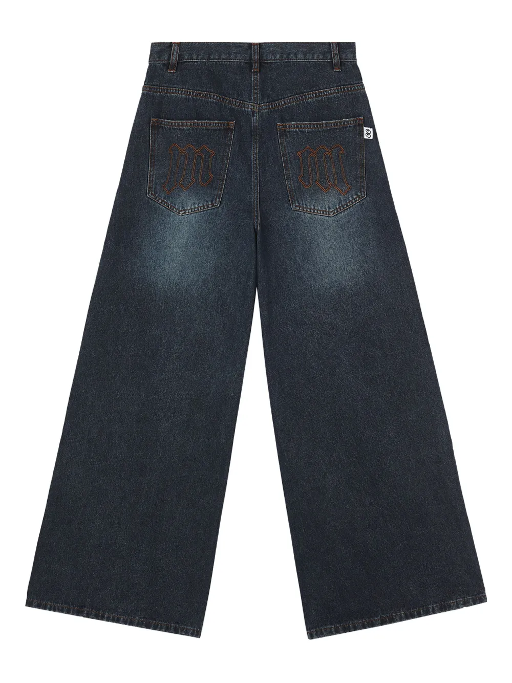 Mini Cream Jeans met wijde pijpen en vijf zakken - Blauw