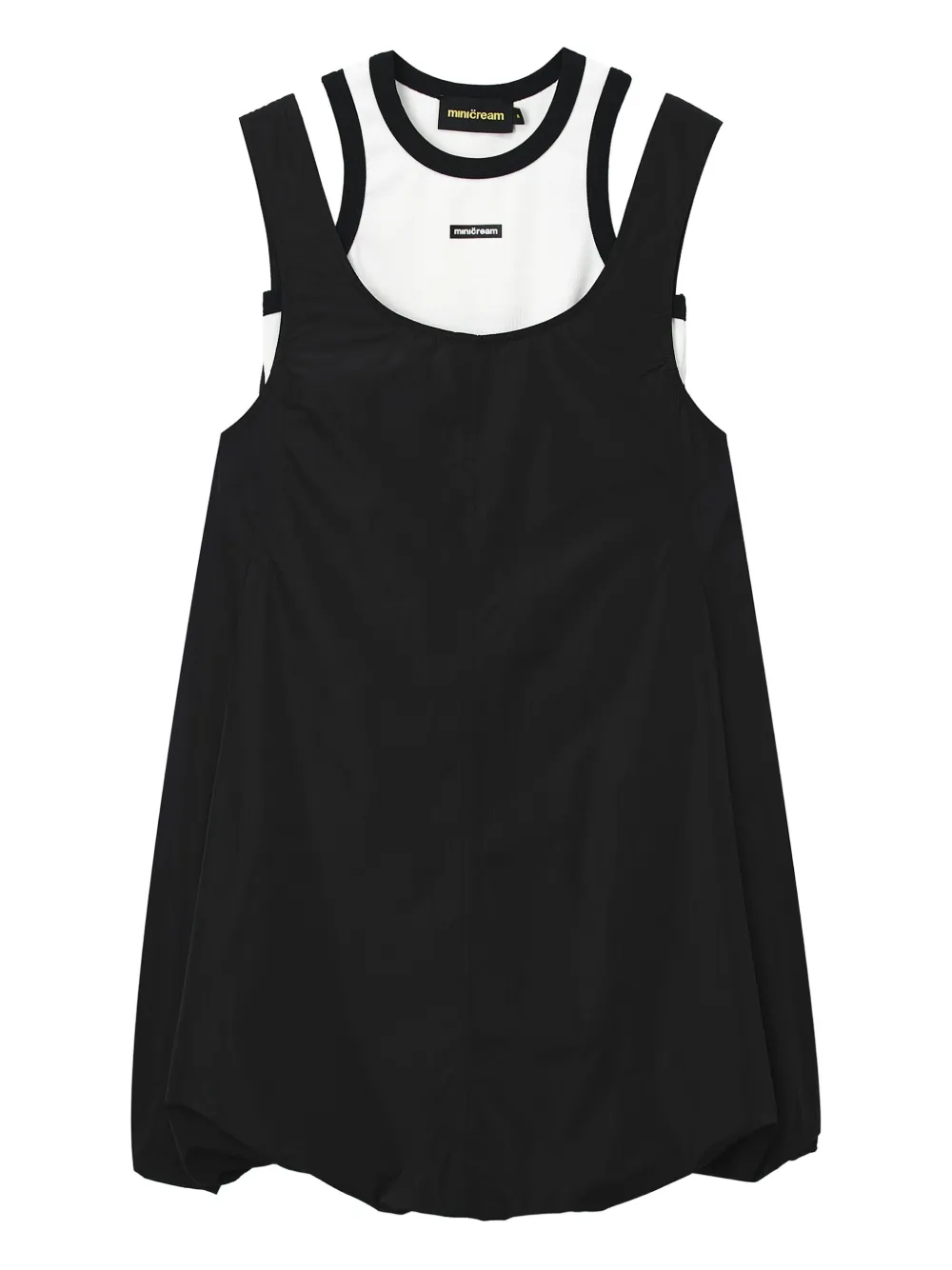 Mini Cream layered balloon mini dress | Black | Image 1