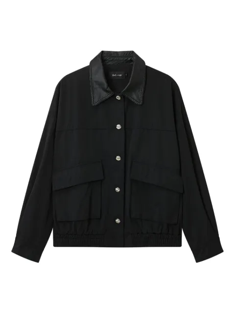 tout a coup leather-collar pocket jacket