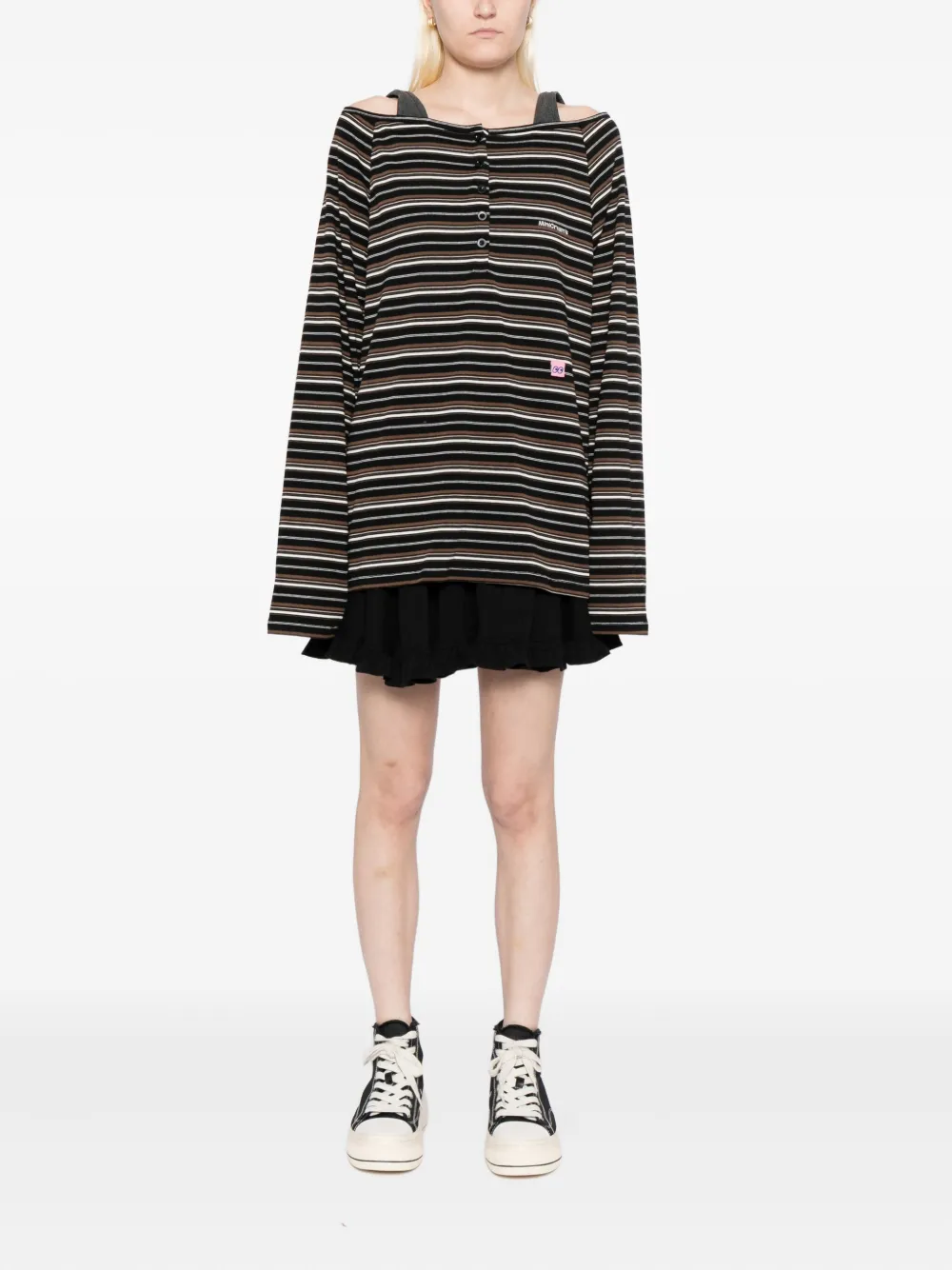 Mini Cream logo-embroidered T-shirt and skirt set | T-Shirts & Jersey Shirts | Image 2