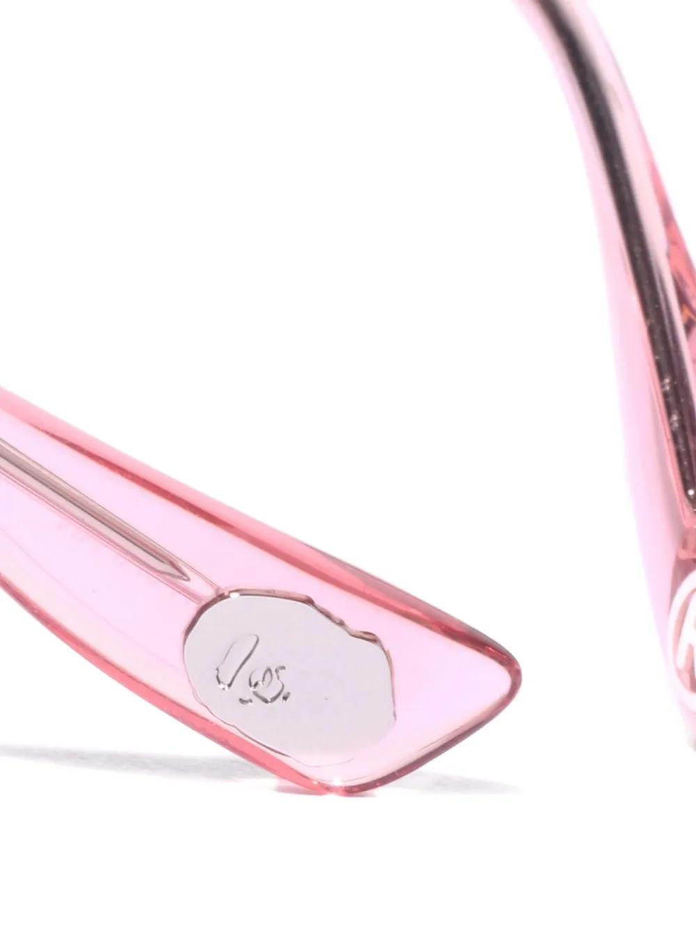 A BATHING APE Roestvrijstalen wolkvormige zonnebril Roze