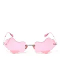 A BATHING APE® cloud-shaped stainless-steel sunglasses - Pink