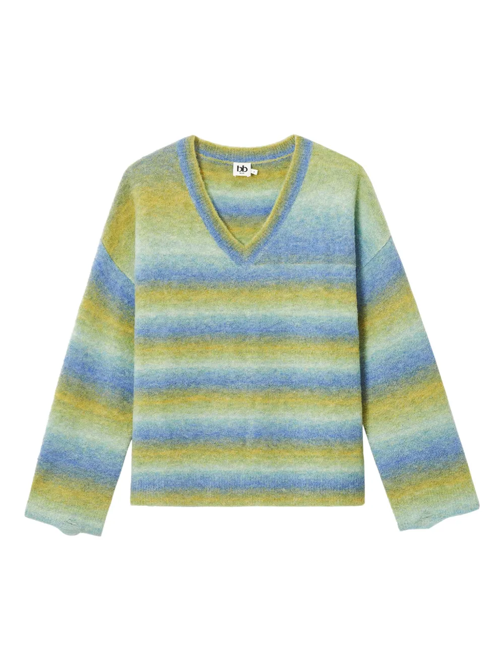 b+ab V-neck striped sweater | Blue | Image 1