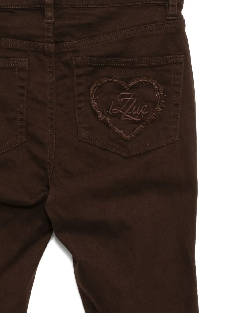 Izzue Heart Patch Jeans In Animal Print