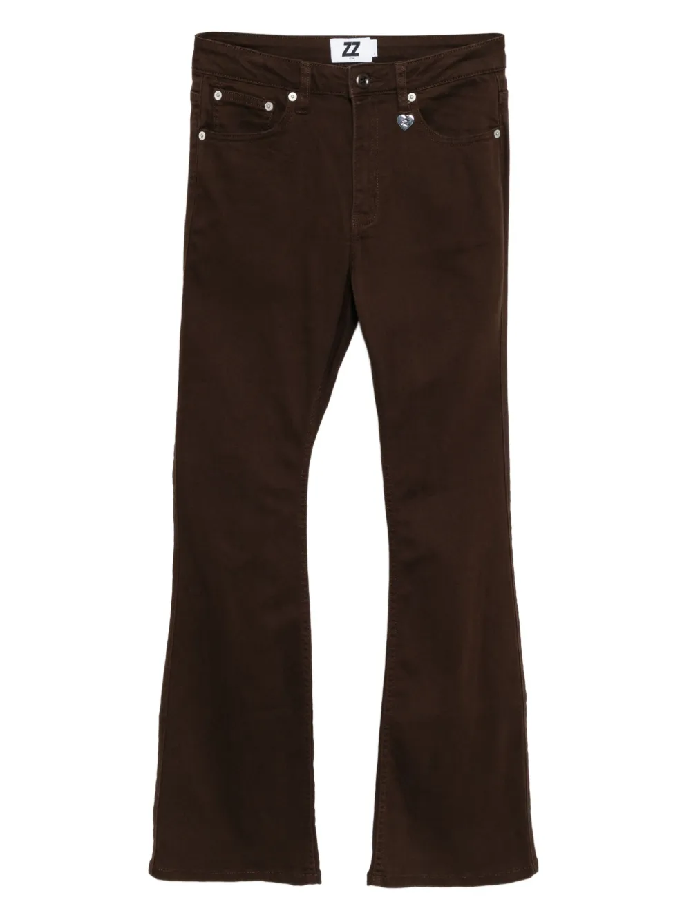 Izzue Heart Patch Jeans In Animal Print