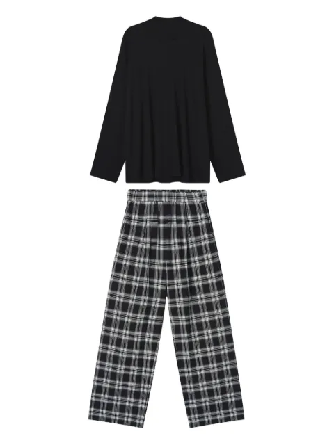 b+ab hooded check-print set