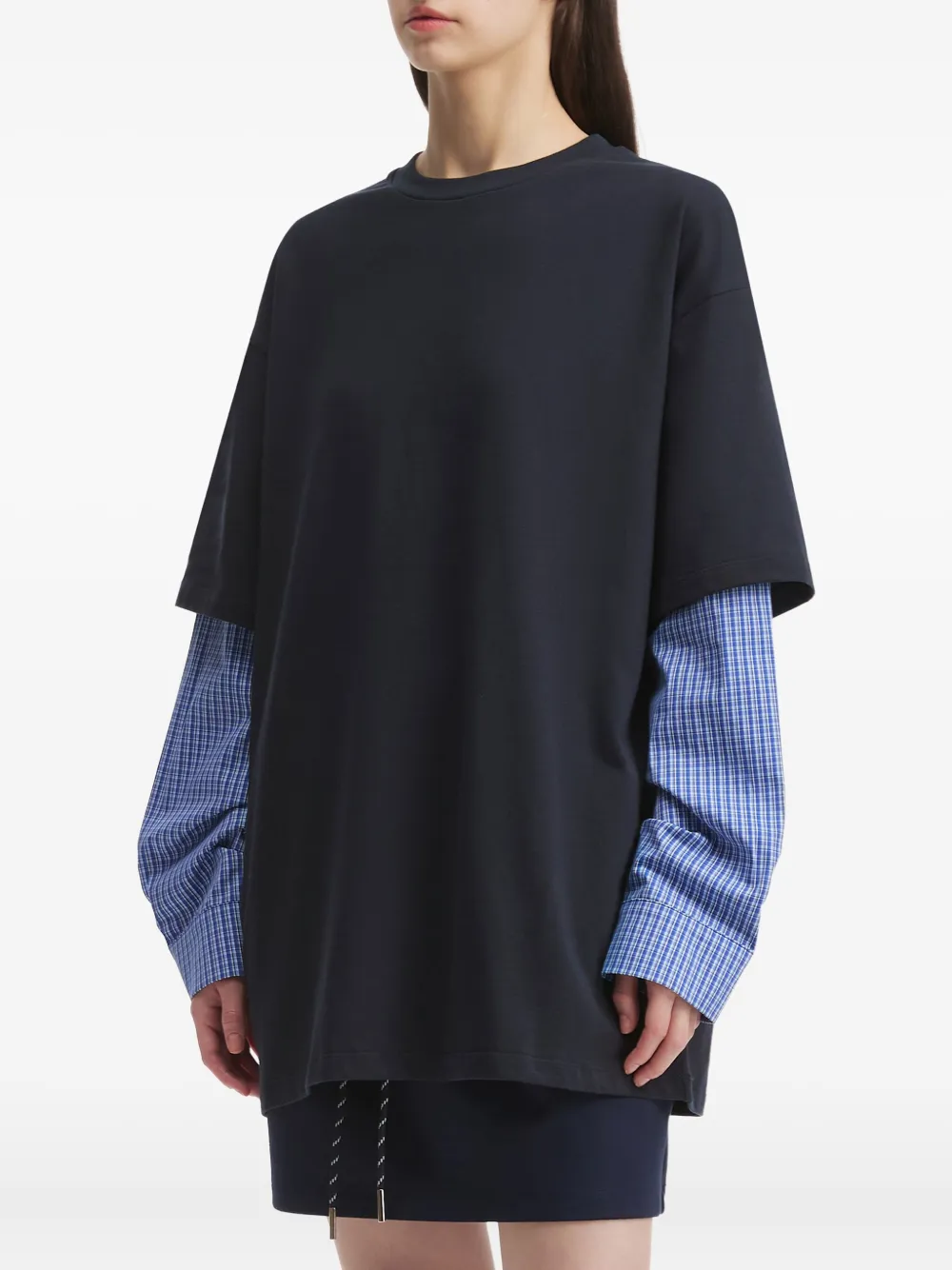 B+ab Layered Cotton T-shirt In Blue