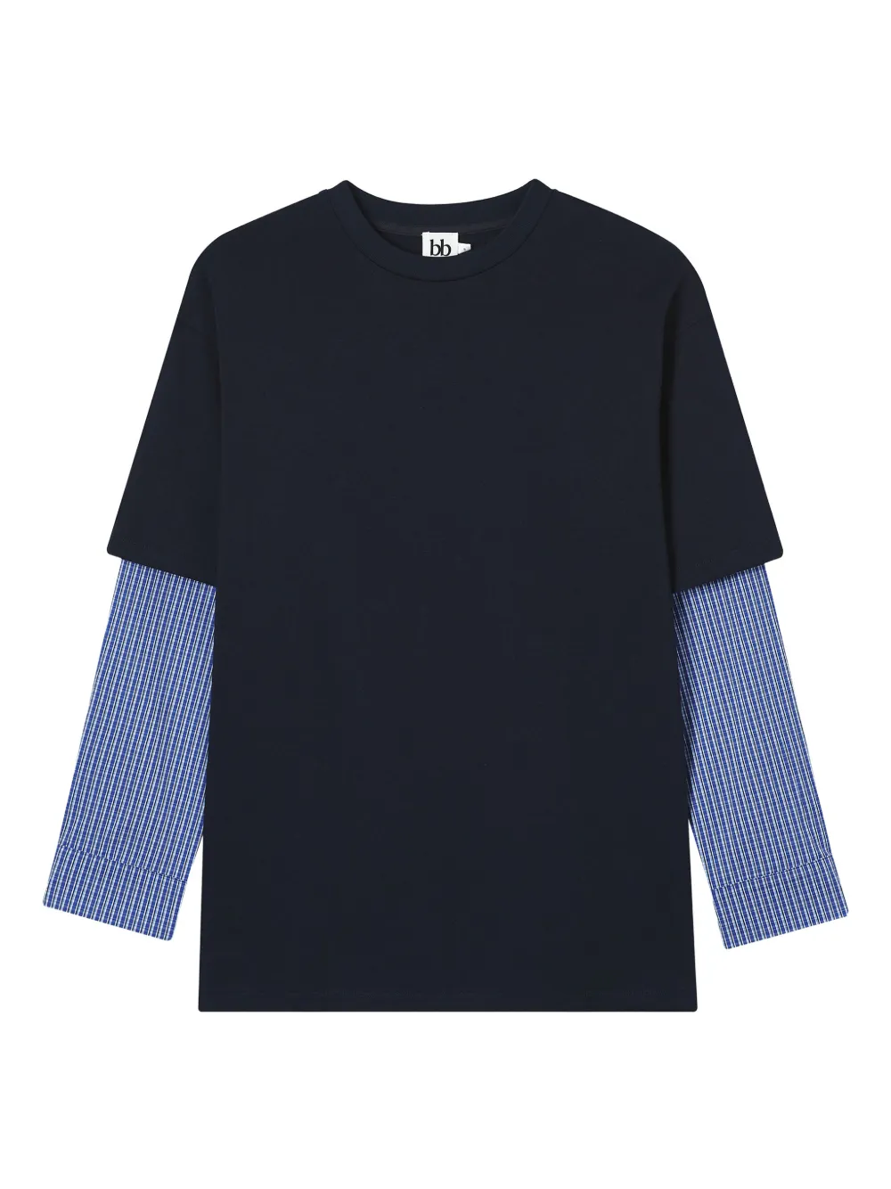 b+ab layered cotton T-shirt | Blue | Image 1