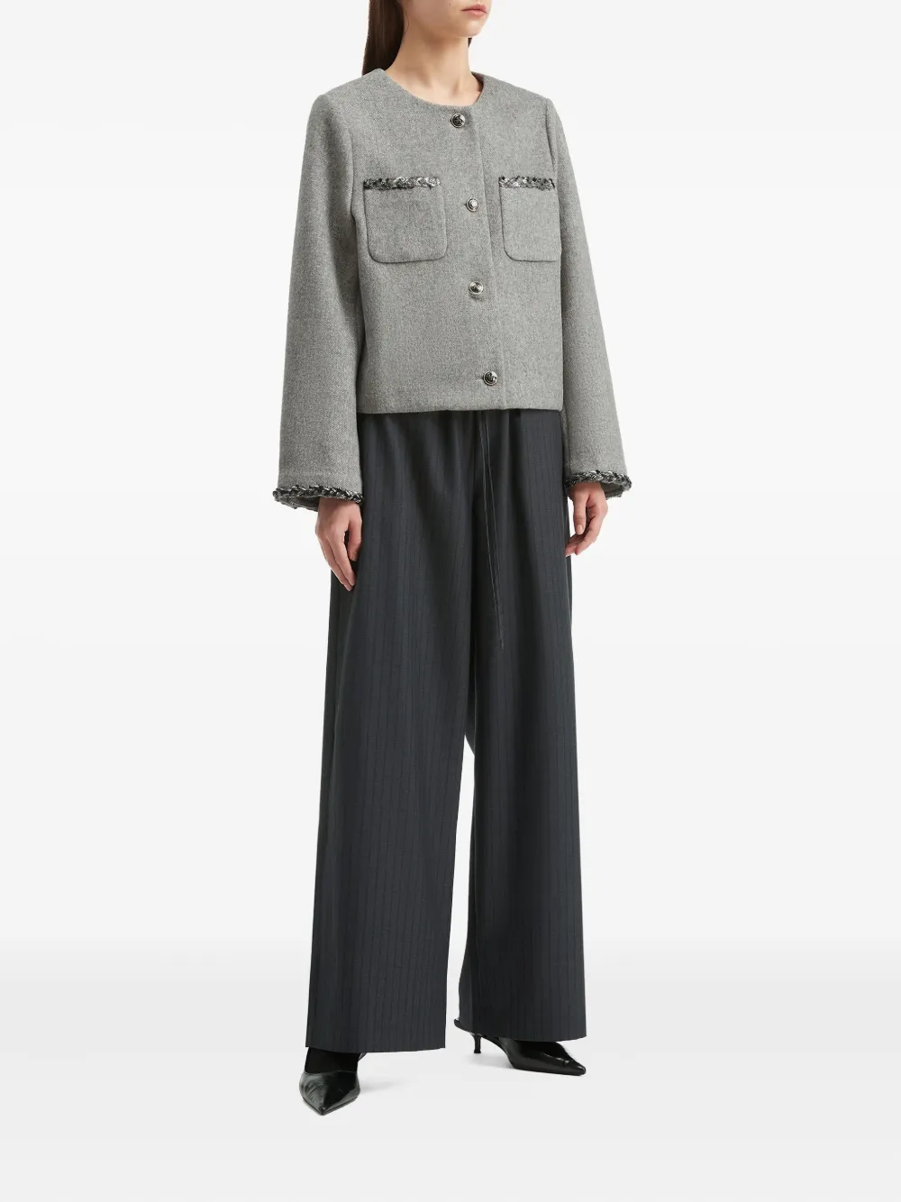 B+ab Gestreepte broek - Grijs