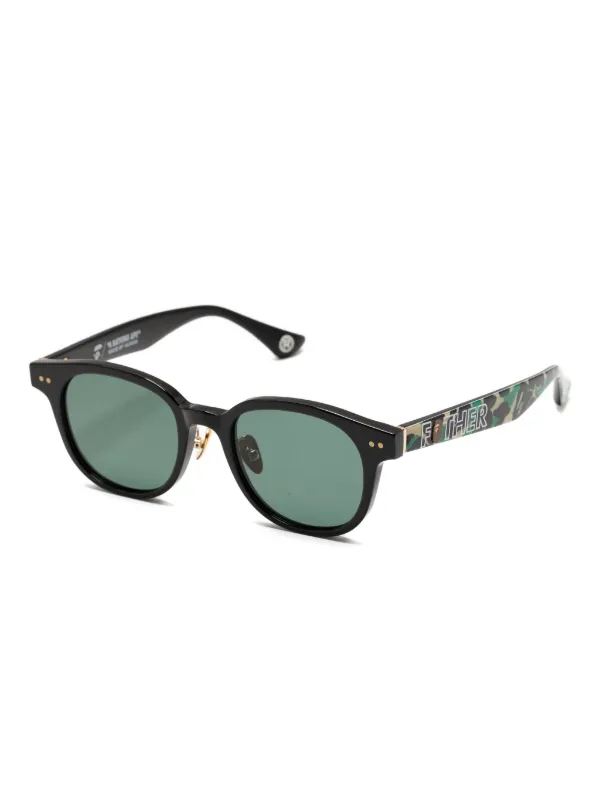 A BATHING APE® ラウンド眼鏡フレーム | ブラック | FARFETCH JP
