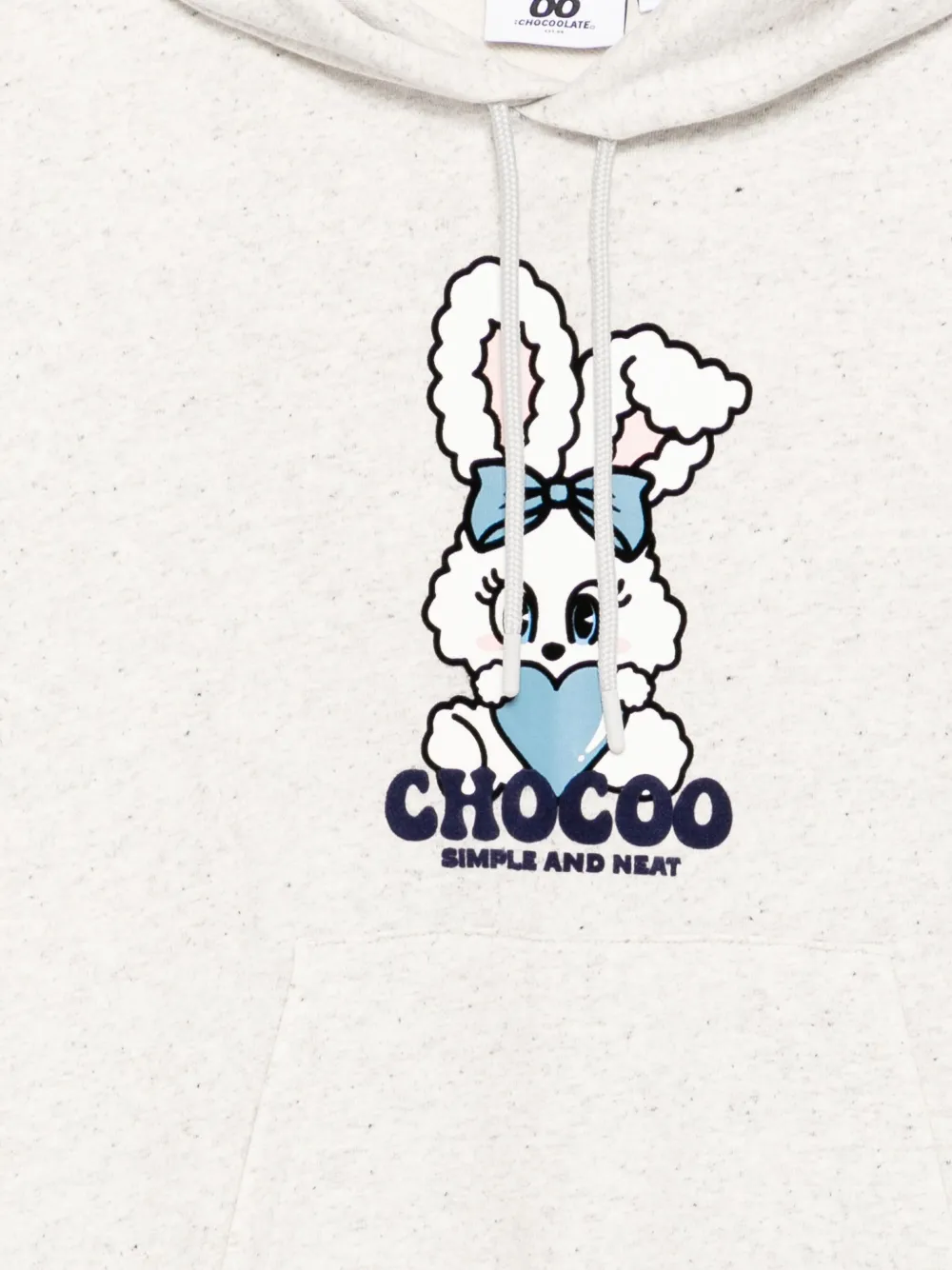 CHOCOOLATE Hoodie met konijnprint Grijs