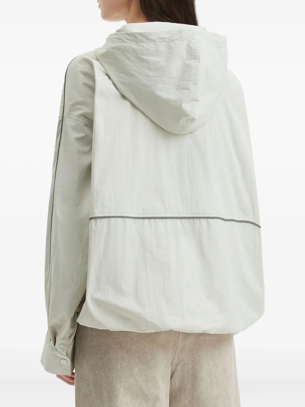B+ab Hooded Piped-trim Jacket In Gray