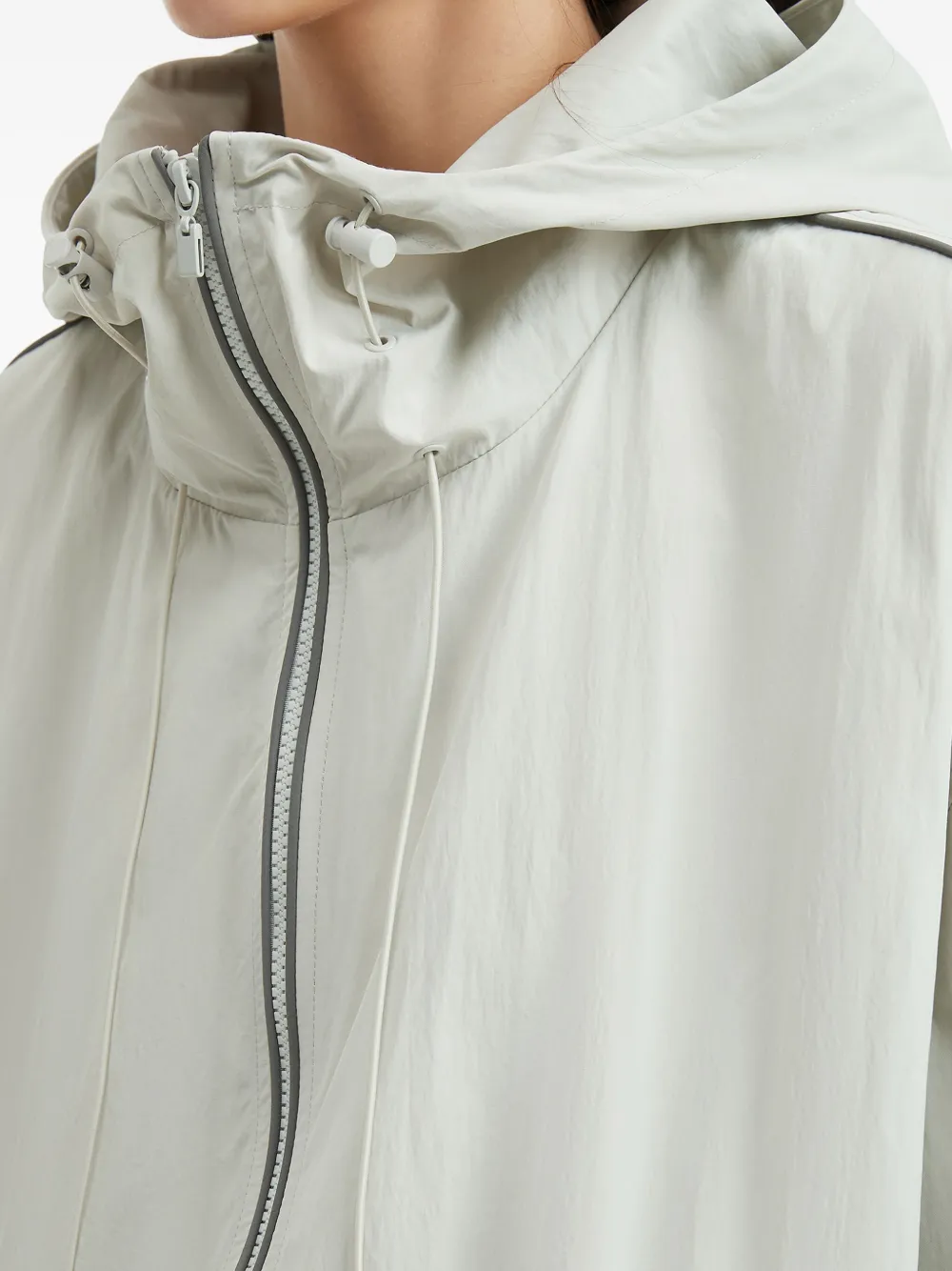 B+ab Hooded Piped-trim Jacket In Gray