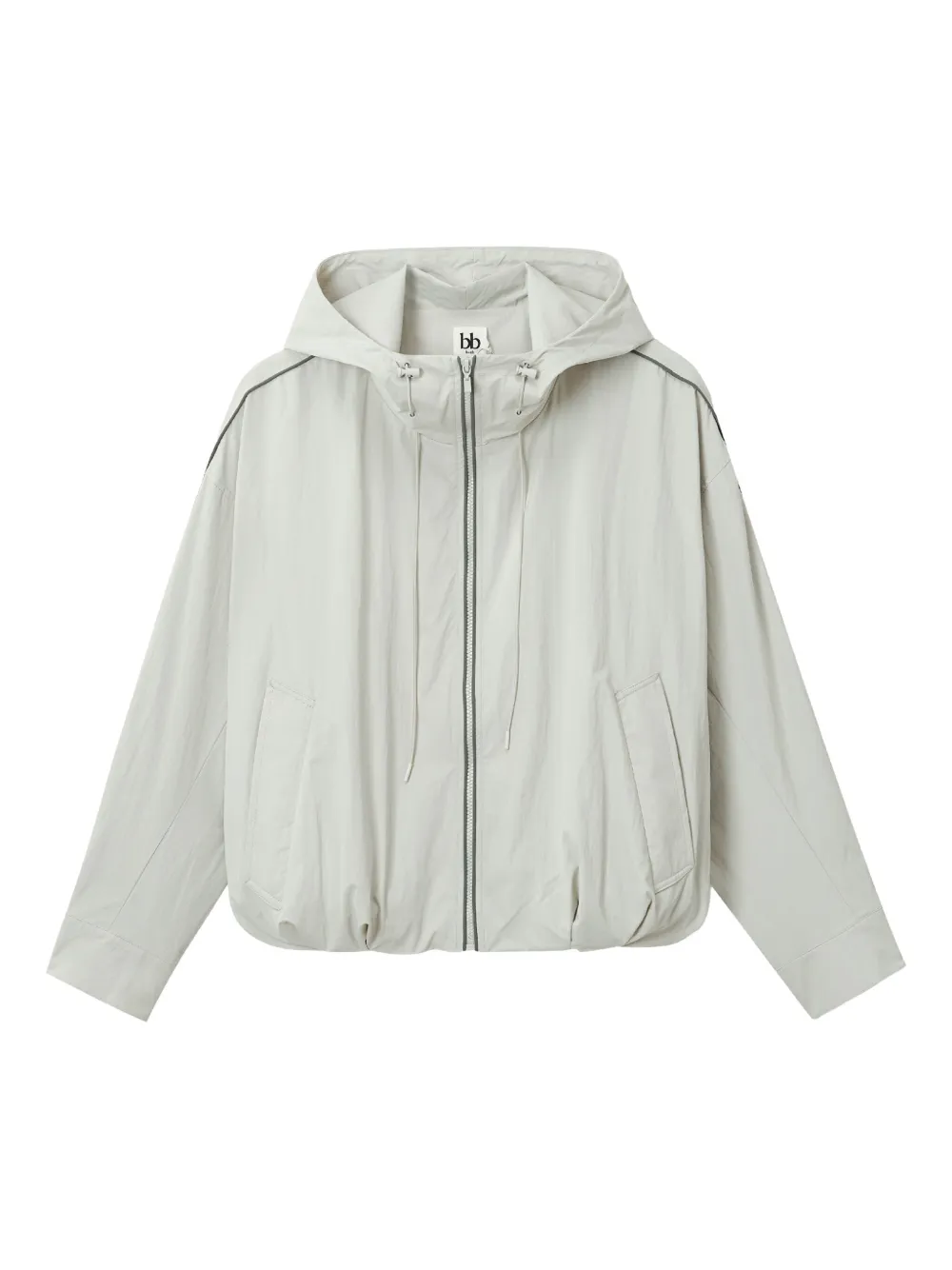 B+ab Hooded Piped-trim Jacket In Gray