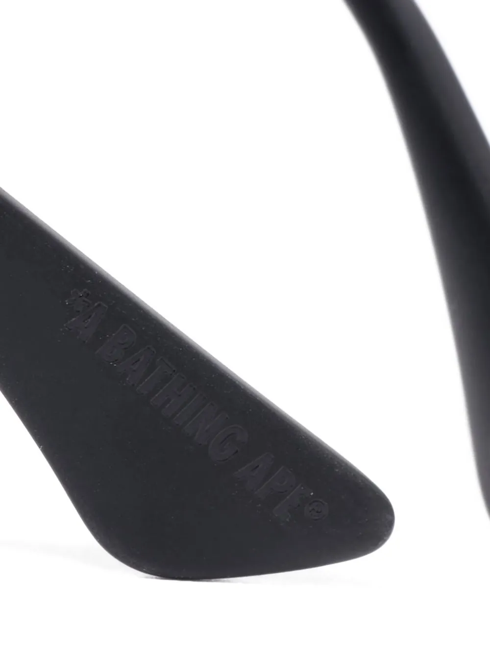 A BATHING APE Zonnebril met vierkant montuur en gegraveerd detail Zwart