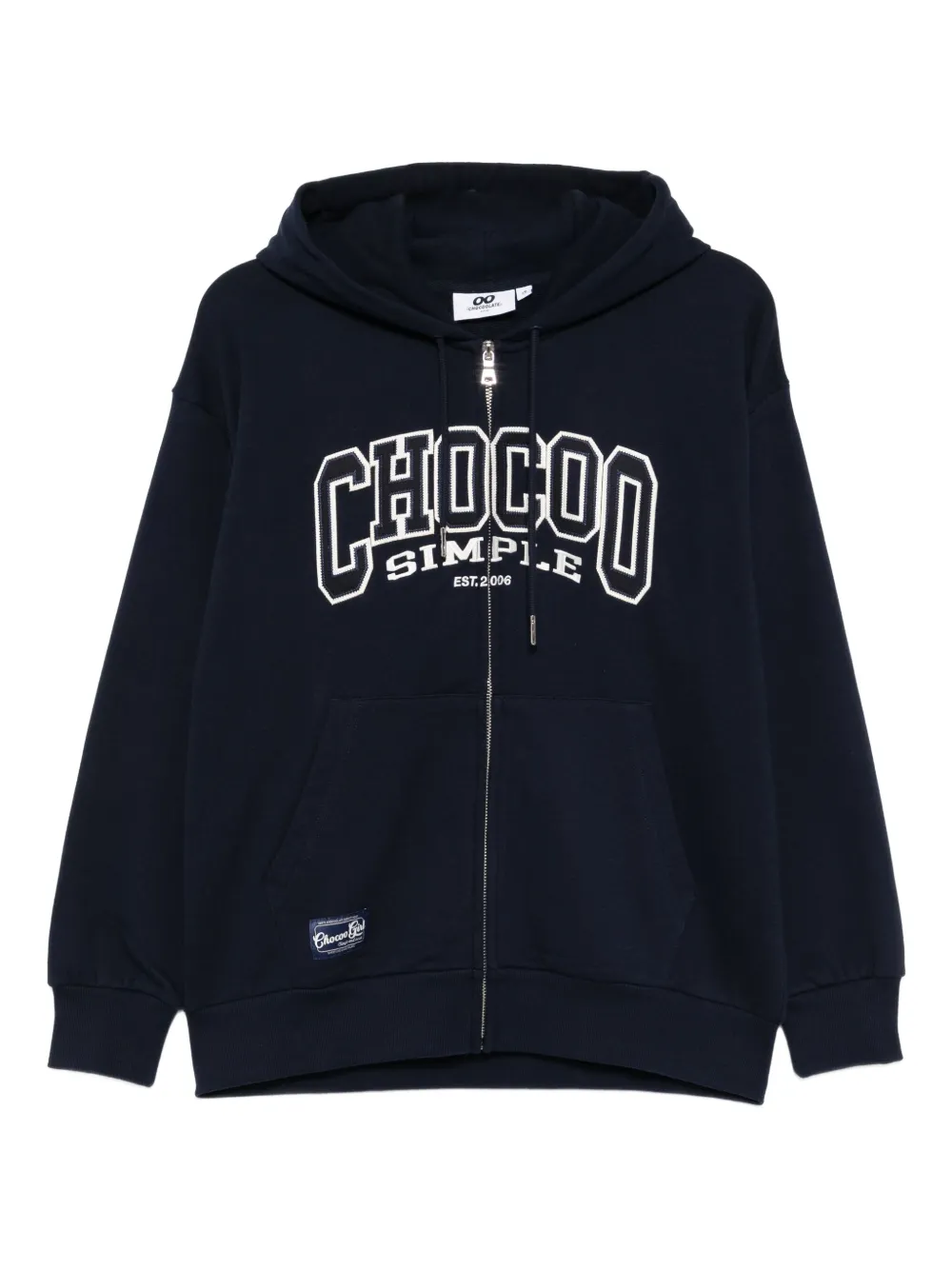 Chocoolate Logo-embroidered Zip-up Hoodie In Blue