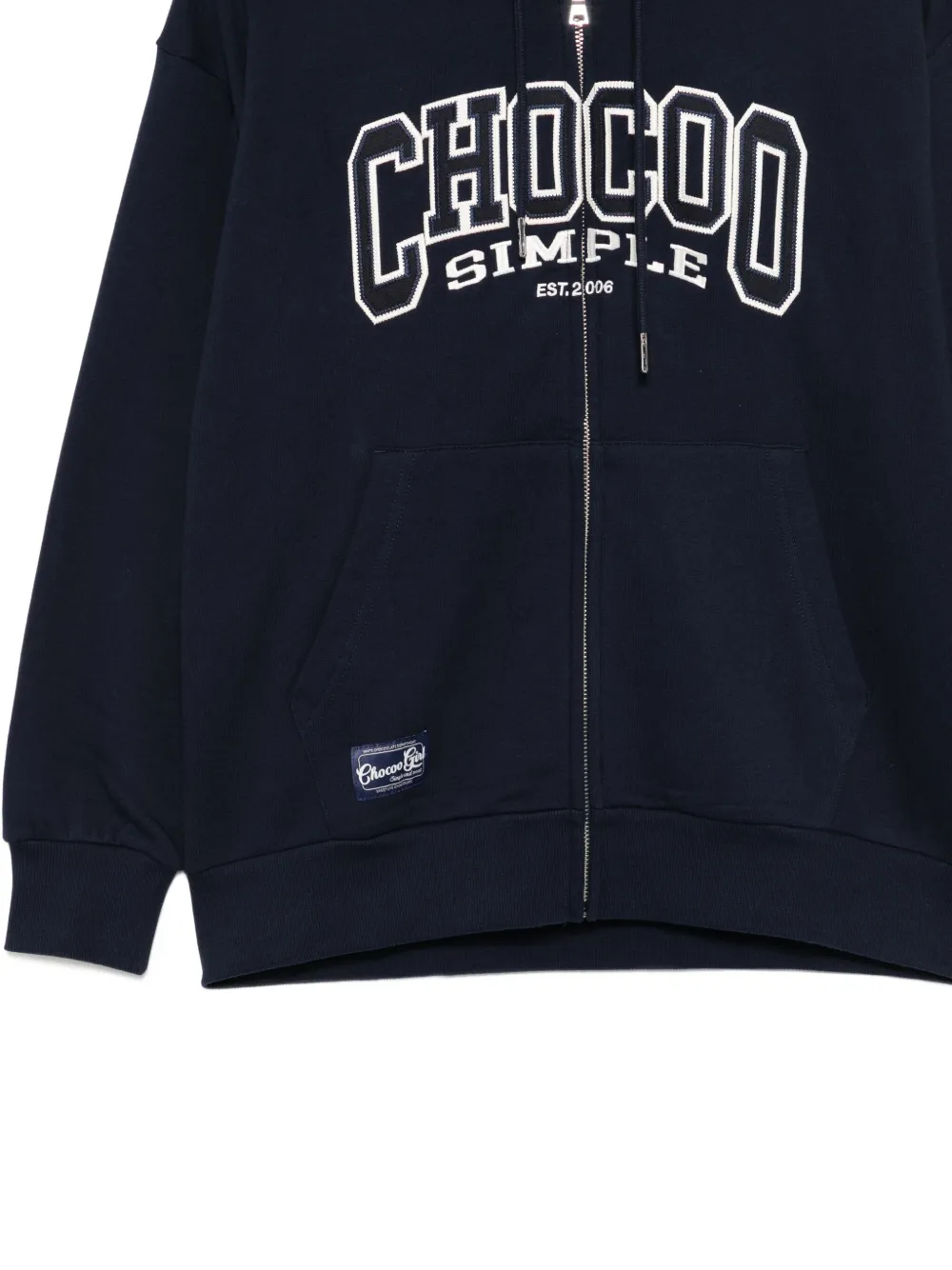 Chocoolate Logo-embroidered Zip-up Hoodie In Blue