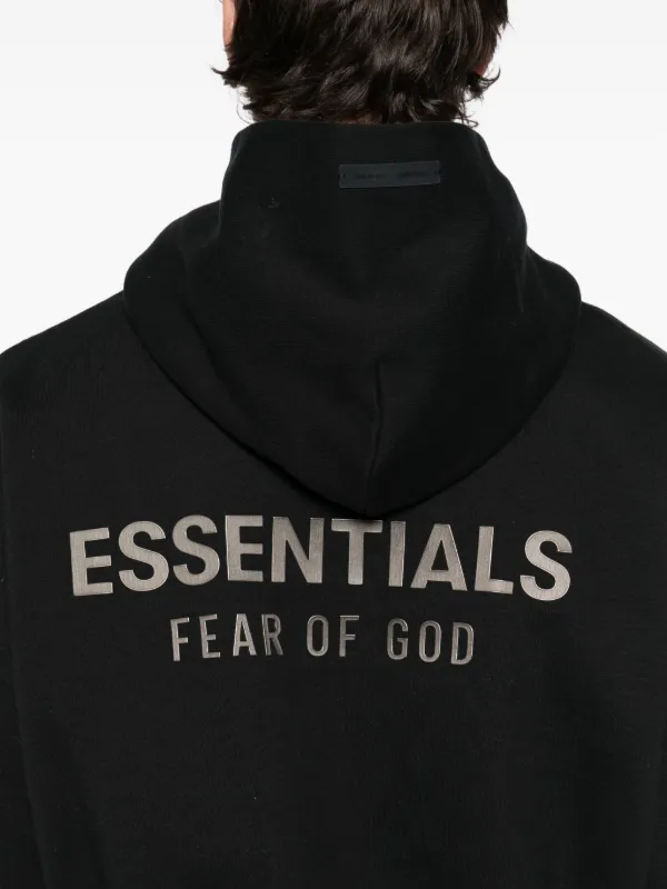 ジップアップパーカー essentials ブラック エッセンシャルズ M FEAR OF GOD Fear of God essentials 即納限定写真実物エフ