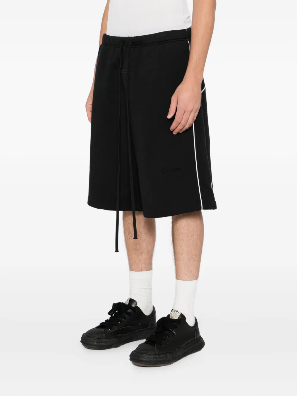 Essentials Logo-patched Shorts In Black