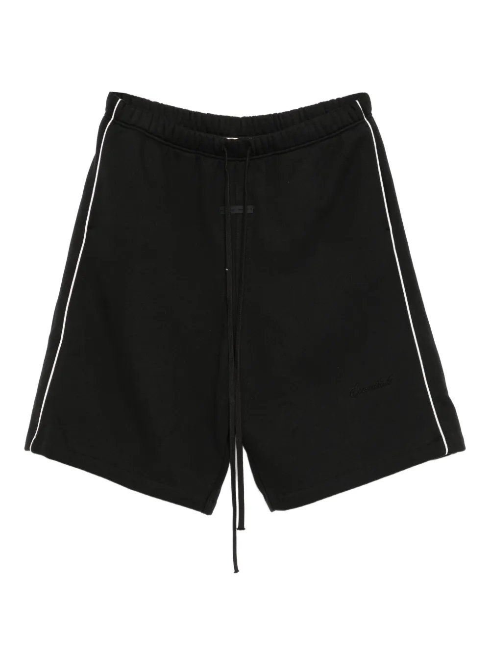 Essentials Logo-patched Shorts In Black