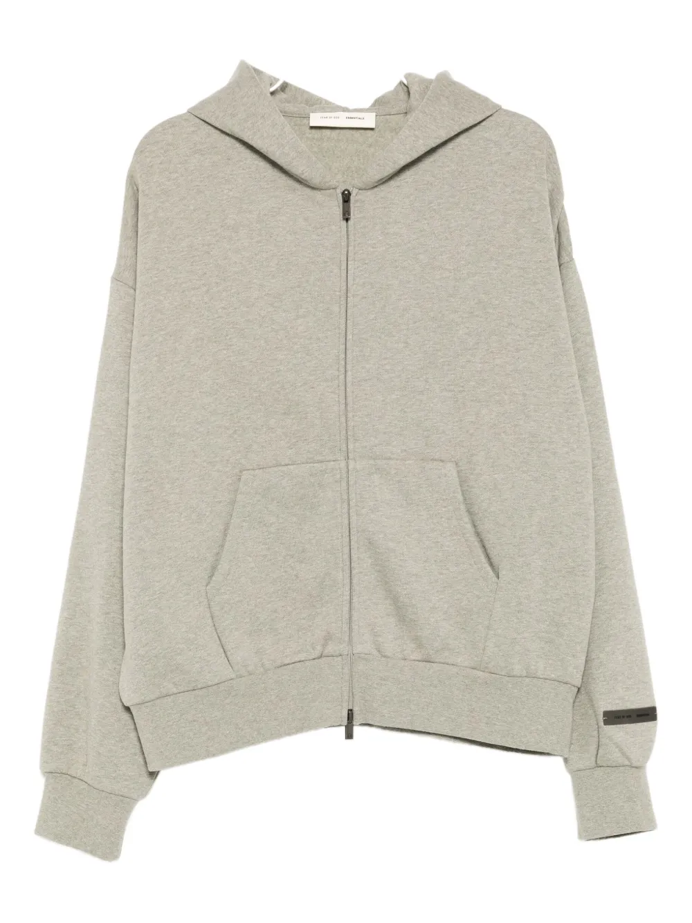 FEAR OF GOD ESSENTIALS logo appliqué hoodie | Grey | Image 1