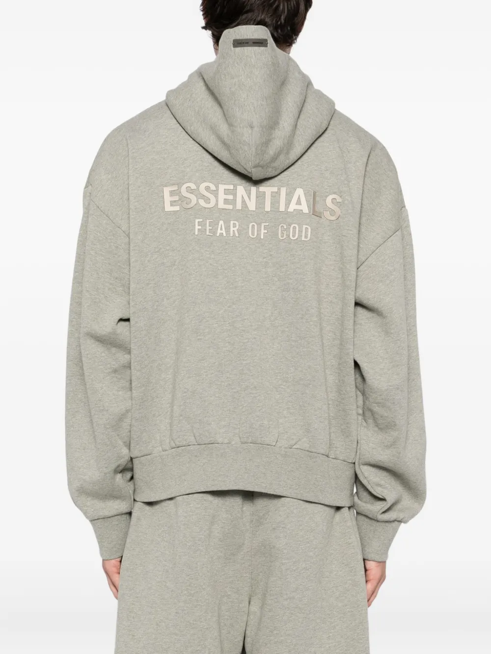 Essentials Logo Appliqué Hoodie In Neutral