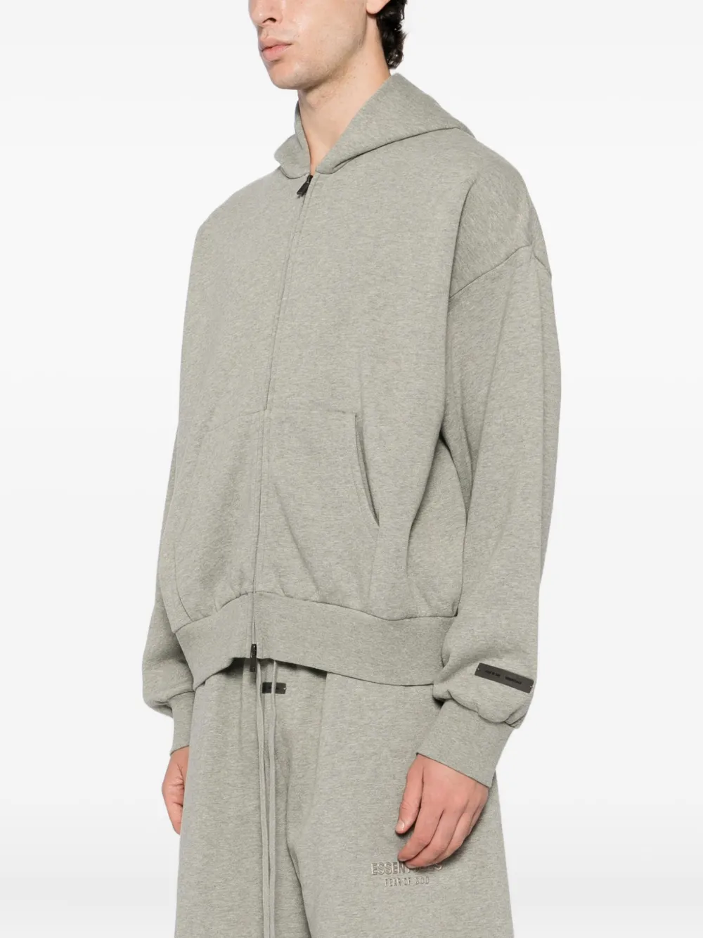 Essentials Logo Appliqué Hoodie In Neutral