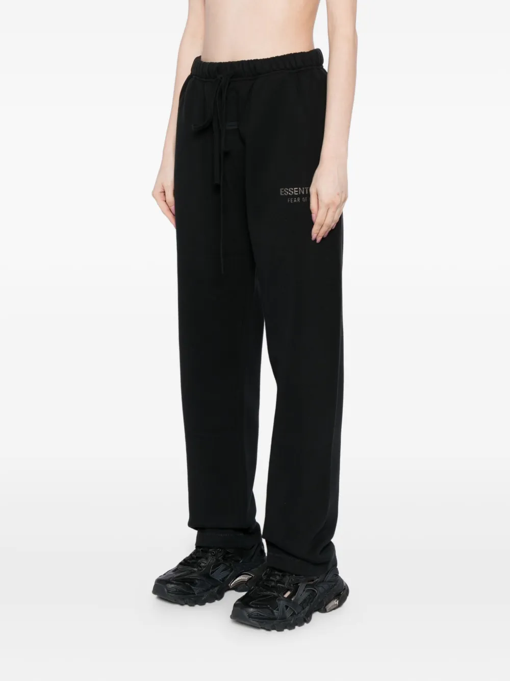 Essentials Logo-embossed Trousers In Black