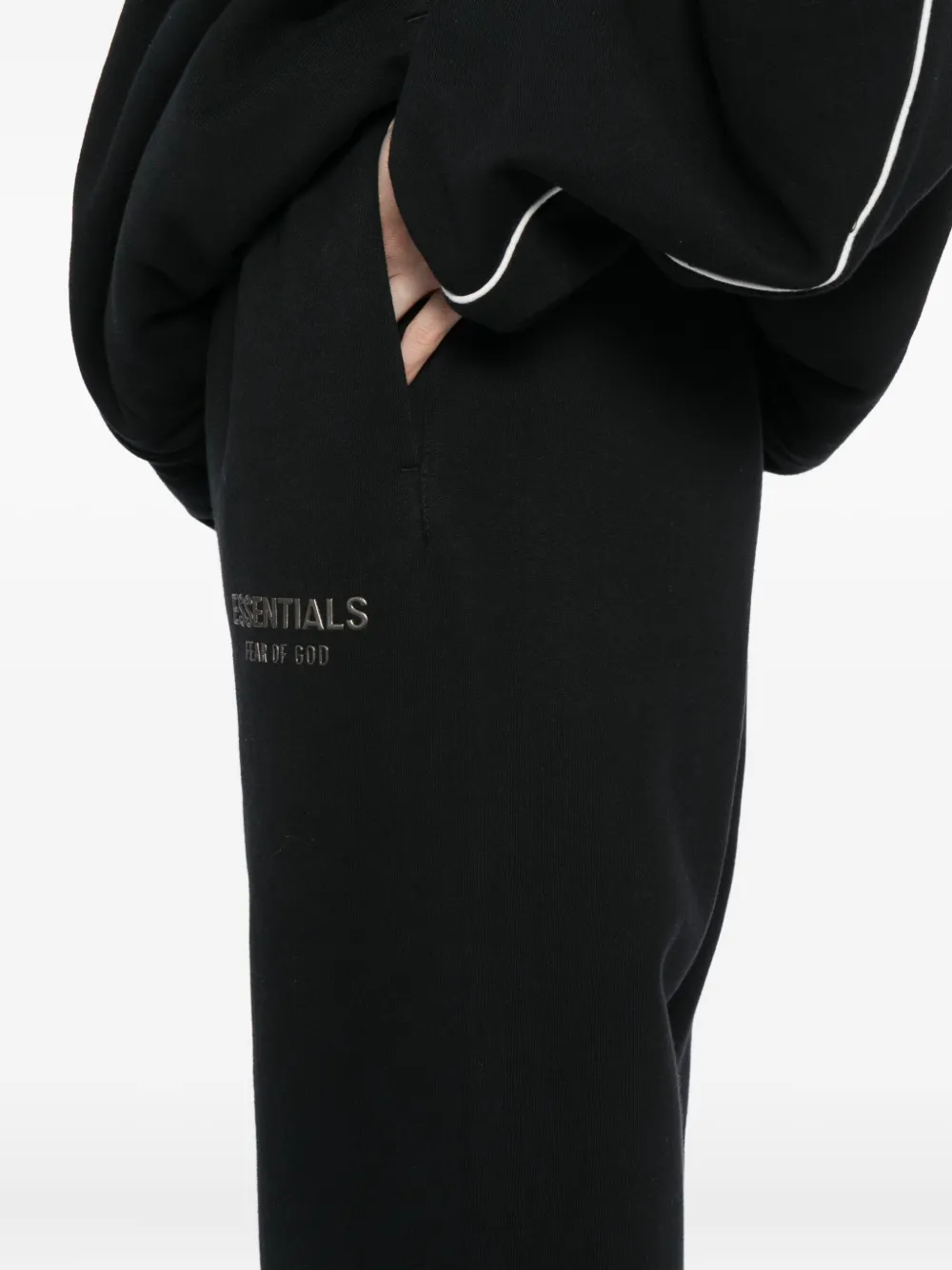 Essentials Logo-embossed Trousers In Black