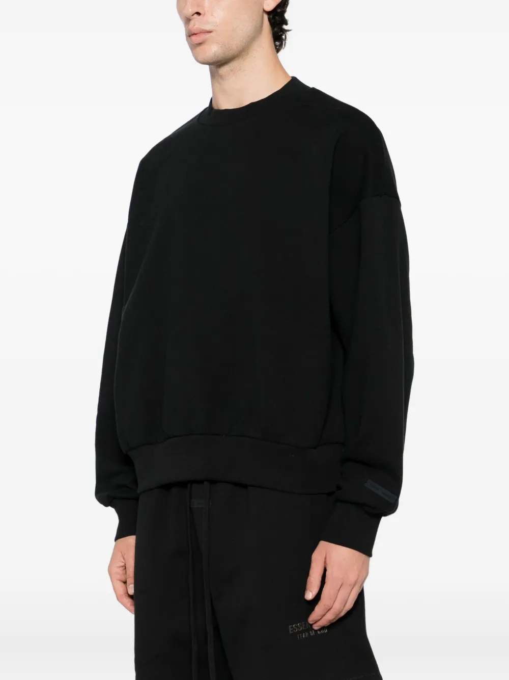 Essentials Logo Print Crewneck Sweatshirt In Black