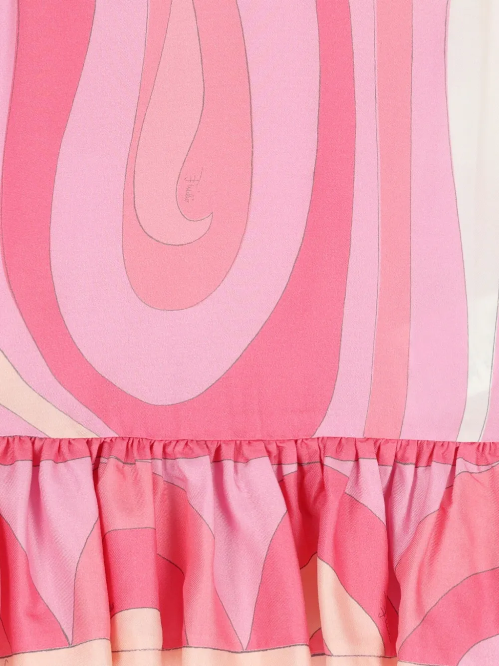 Pucci Junior Swirl-print Ruffled Dress In Pink