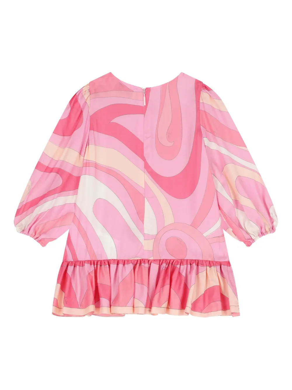 PUCCI Junior Jurk met gedraaide print en ruches - Roze