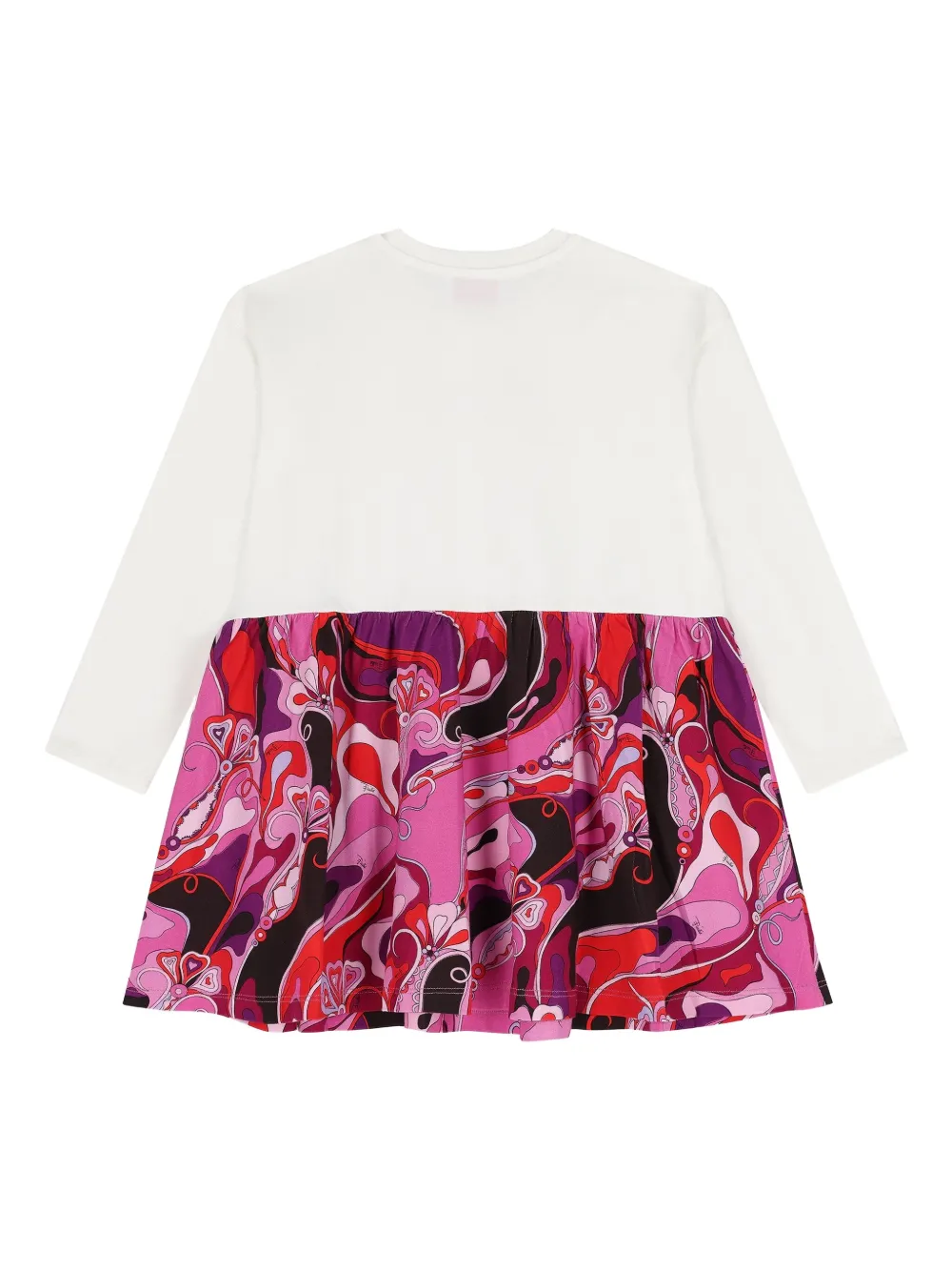 Pucci Junior Orchidee Logo-embroidered Ruffled Dress In Multi