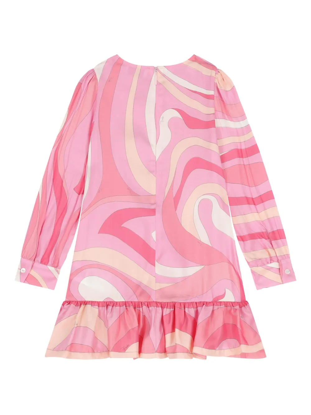 Pucci Junior Graphic-print Ruffled Dress In Pink
