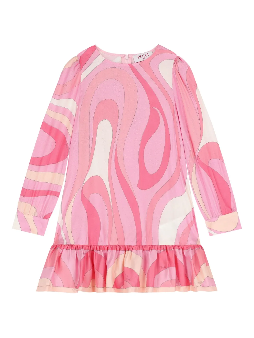 Pucci Junior Graphic-print Ruffled Dress In Pink