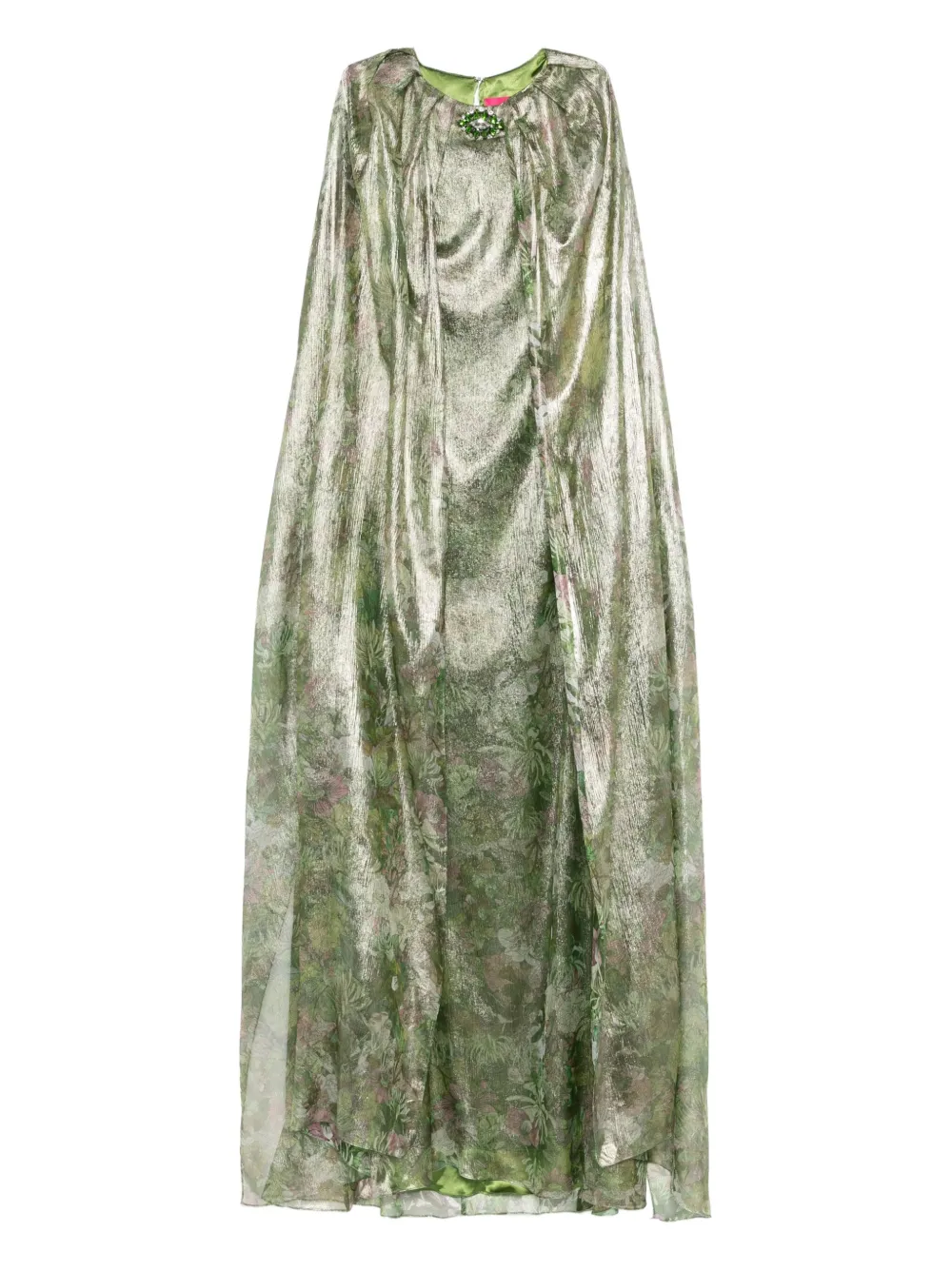 MIAU by Clara Rotescu floral-print metallic dress | Green | Image 1