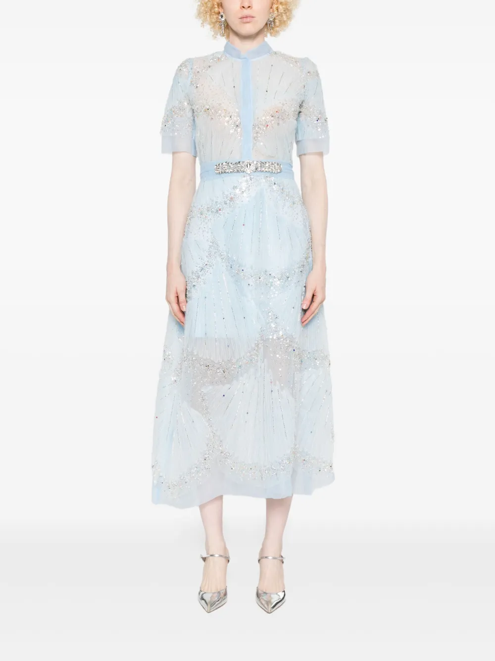 MIAU by Clara Rotescu crystal-embellishment midi dress | Evening Dresses | Image 2