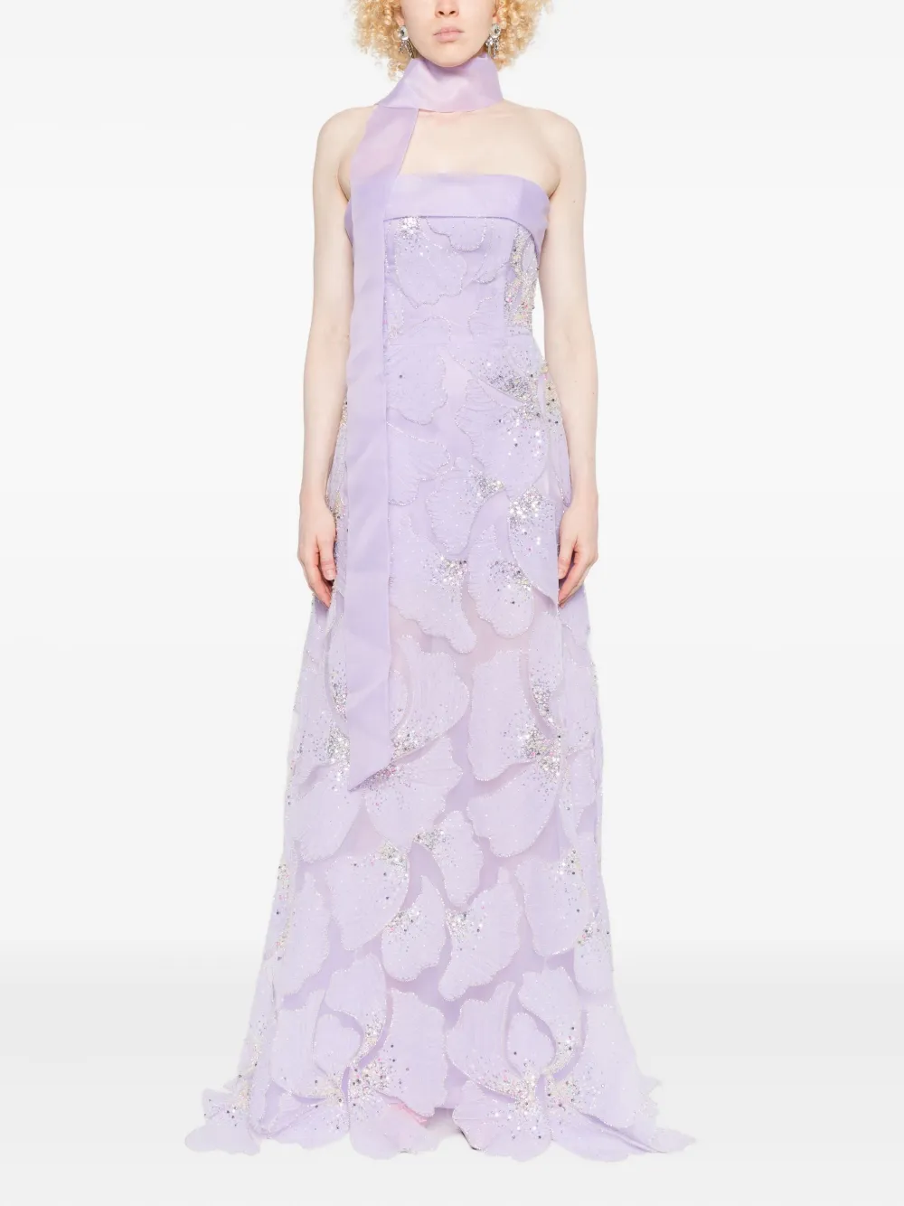 MIAU by Clara Rotescu Verfraaide jurk met bloemenprint - Paars