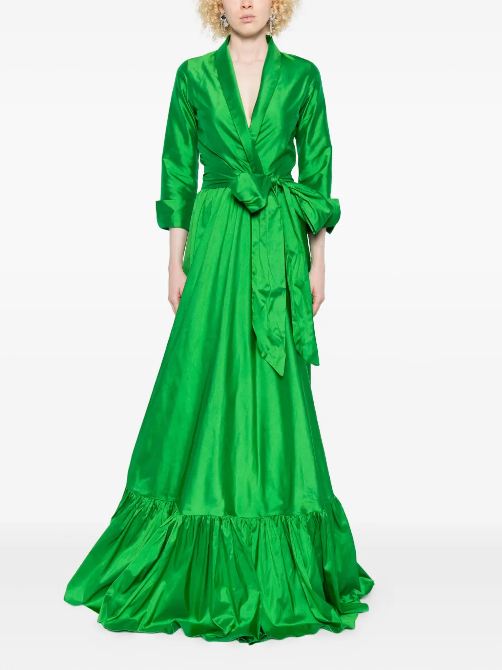 MIAU by Clara Rotescu Maxi-jurk met ruches - Groen